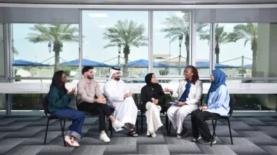 Group of students having conversation with a counsellor