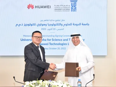 University of Doha for Science and Technology signs an MoU with Huawei
