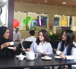 Group of three students