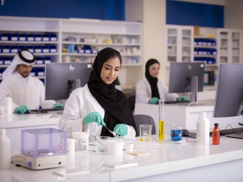 students in lab