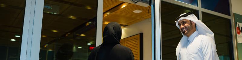 Man and women smiles