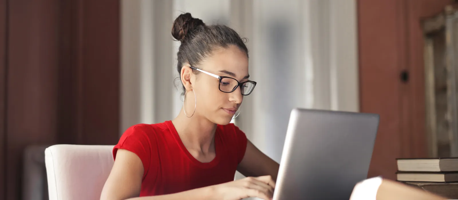 Young woman working on computer