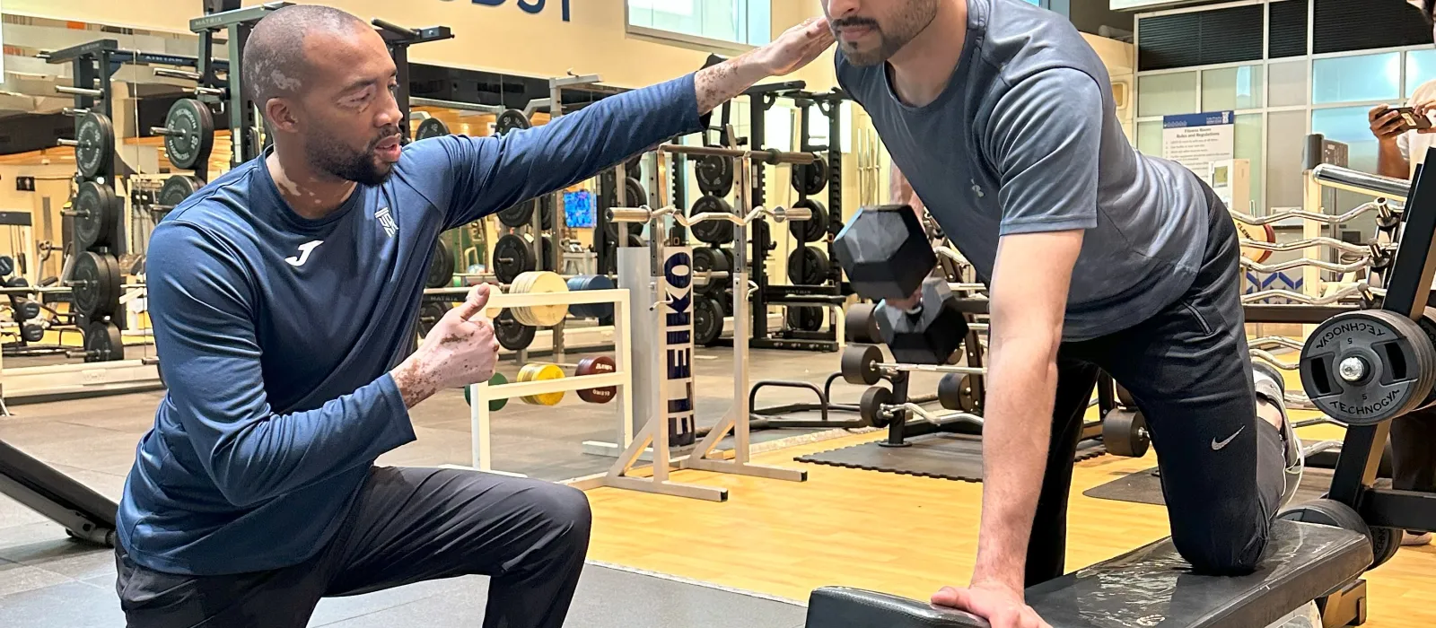 Student working out